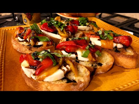 Wideo: Crostini Z Pieczonym Chili I Mozzarellą