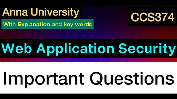 Web Application Security | Important Questions | Anna University | Tamil