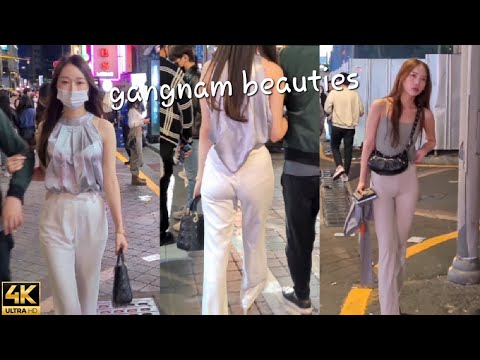 4K Gangnam Beauties Girls Walking 강남 거리 강남역 주말 토요일밤 패션피플 ASMR Korea Seoul 