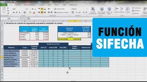 FUNCIÓN SIFECHA EN EXCEL