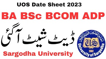 BA BSc ADP Annual 2023 Exams Date Sheet Announced Sargodha University | Ba BSc Adp Exams 2023 UOS