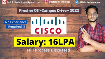 CISCO Freshers Recruitment 2022 | Great Opportunity 🔥 |Salary: 16LPA |Technical Consulting Engineer.