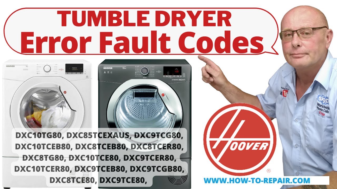 Hoover Tumble Dryer Dynamic Text error fault codes on one touch or Candy  smart touch - YouTube