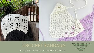 Crochet Bandana | Hair Scarf  With Pattern