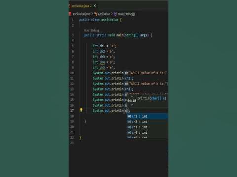 How To find ASCII value In Java | Java Programming | @snehacodes7132 ...
