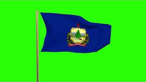 Vermont Flag Waving In The Wind. Green Screen, Alpha Matte. Loopable Animation Stock Animation