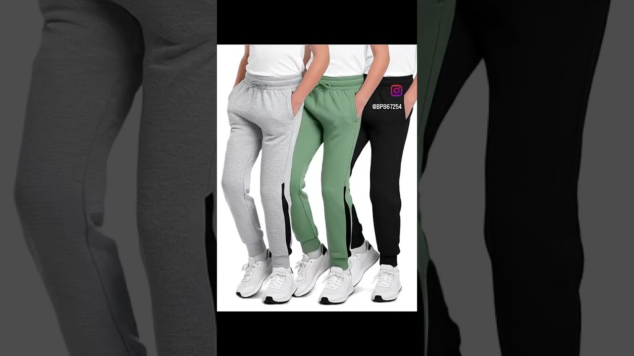 Real Essentials 3 Pack: Boys' Cotton Fleece Jogger Sweatpants -