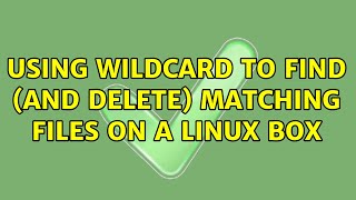 Using wildcard to find (and delete) matching files on a Linux box (2 Solutions!!)