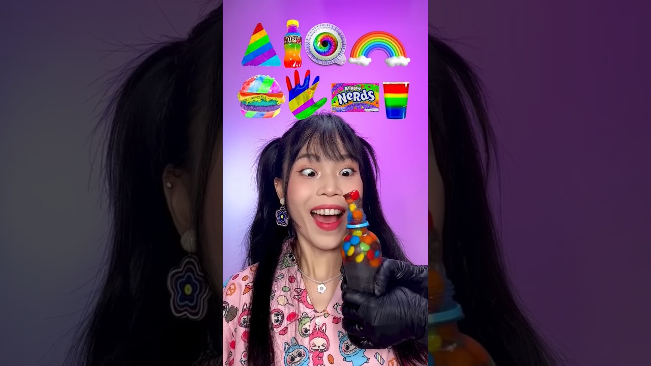 Random Rainbow Food ASMR Mukbang #food #asmr #mukbang #challenge #m...🌈