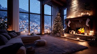 Winter Harmony Piano | Snowfall Ambience Blended with Warm Fire Crackles for Peaceful Relaxation