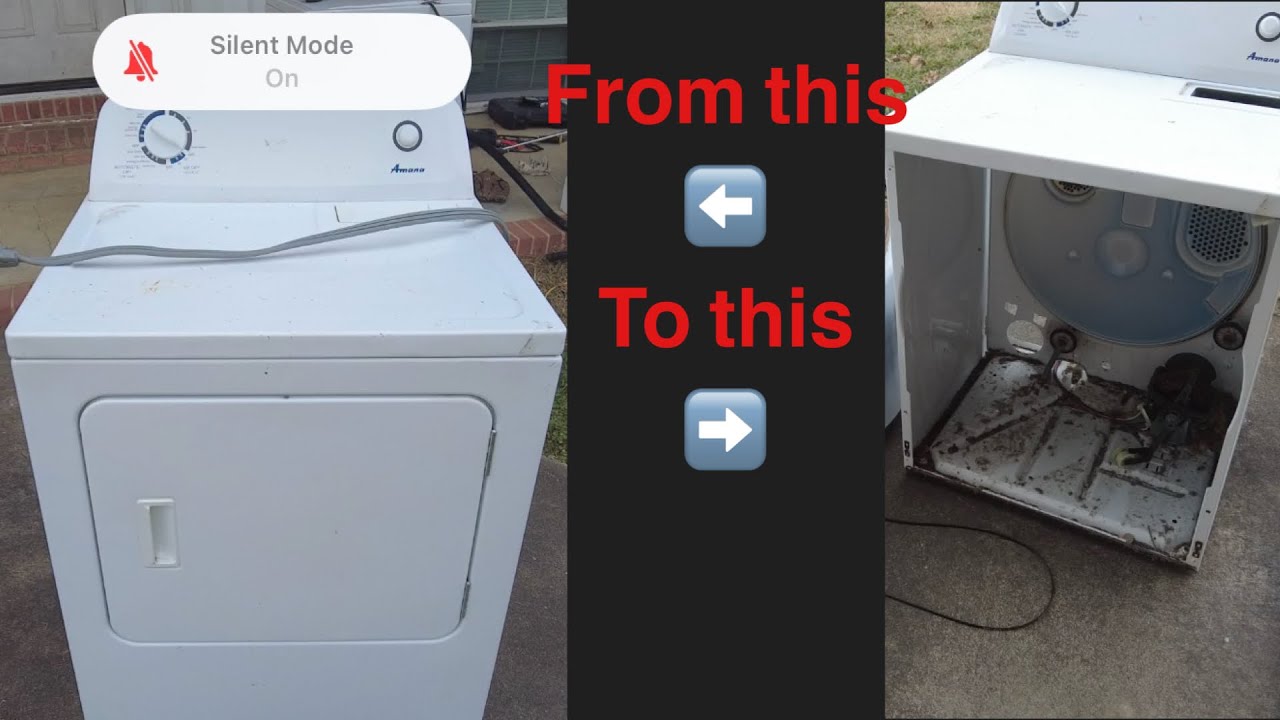 How quick and easily an Amana dryer can be disassembled - YouTube