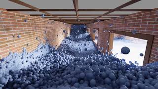 Flooded Hallway 3 With 5 Million Fluid Particles - Blender3D