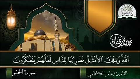 تلاوة مجودة جليلة من سورة الحشر بصوت الشيخ《عامر الكاظمي》 HD