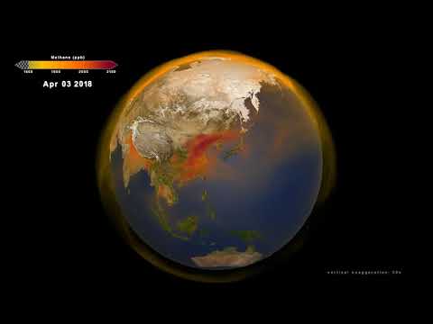 3D Loop of Global Atmospheric Methane from Dec 1, 2017 through Nov 30, 2018