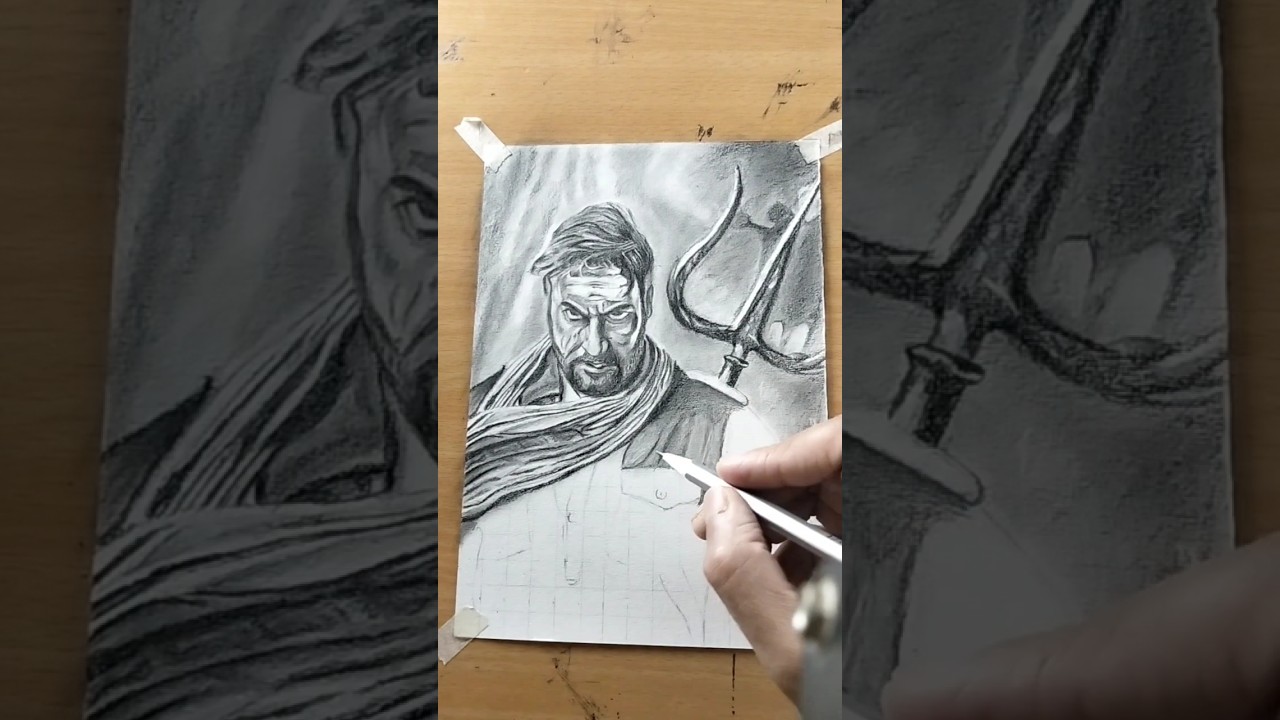 ajay devgan drawing ll bhola movie poster drawing 