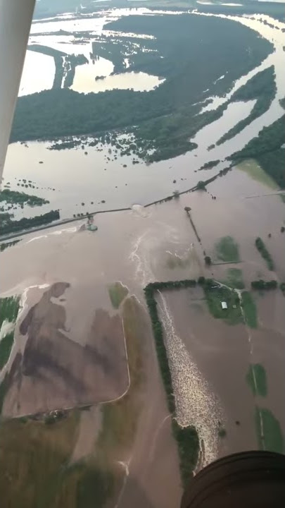 Holla Bend levee breach aerial view