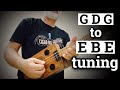 GDG to EBE tuning for Cigar Box Guitar