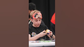 Fastest time to solve a 3x3x3 puzzle cube blindfolded - 12.10 seconds by Charlie Eggins 🇦🇺