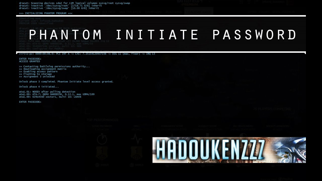 Battlefield 4 Phantom Initiate - Password Found (Finally)