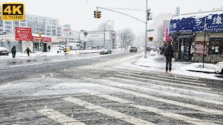 ⁴ᴷ⁶⁰ Snow Walk in Elmhurst, Queens, NYC