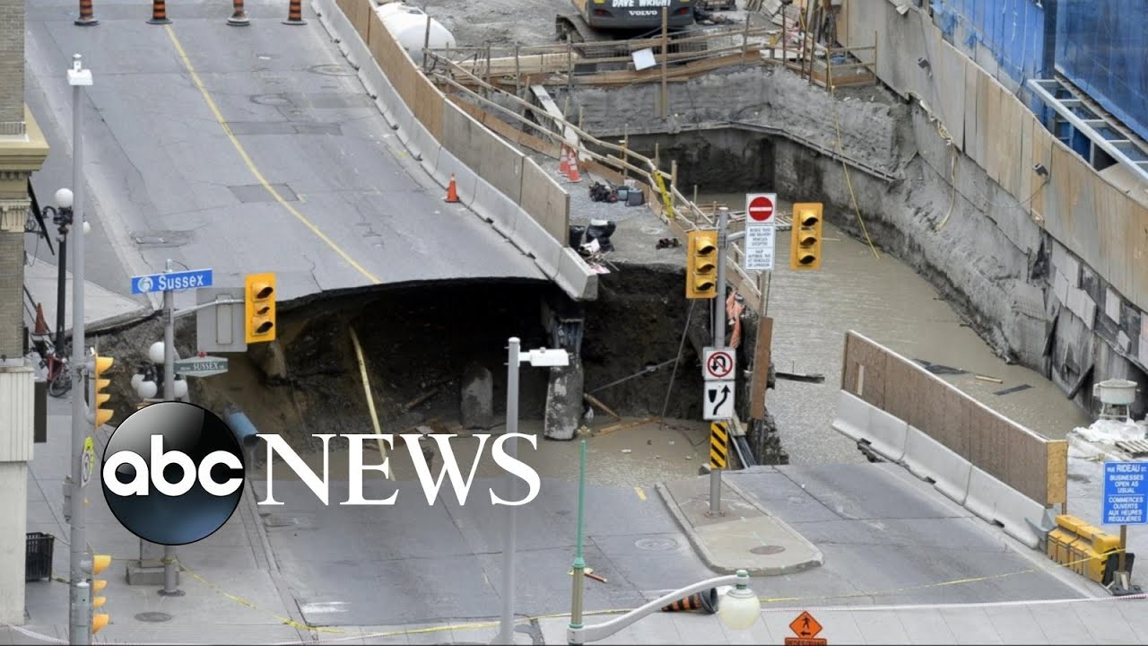 Massive Sinkhole Swallows Car - YouTube