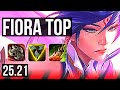 FIORA vs NASUS (TOP) | 13/3/8, Godlike, 4k comeback | KR Master | 25.21