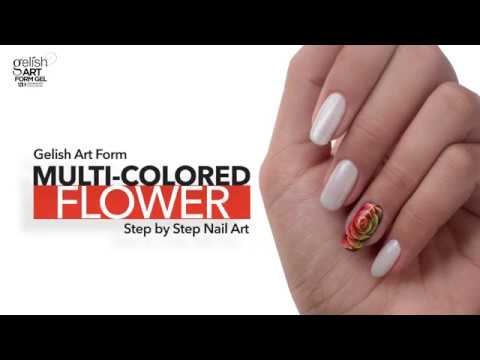 Gelish Art Form Multi Colored Flower Step By Step Nail Art Youtube Gelish Art Form Multi Colored Flower Step By Step Nail Art Youtube