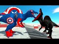 DARK SPINOSAURUS vs CAPTAIN AMERICA SPINO DEATH CLIMB - Animal Revolt Battle Simulator