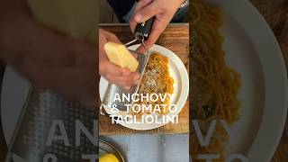 Tagliolini With Anchovies, Fresh Tomatoes, Basil, And Garlic