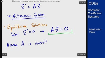 Differential Equations - Intro Video - Constant-Coefficient Systems