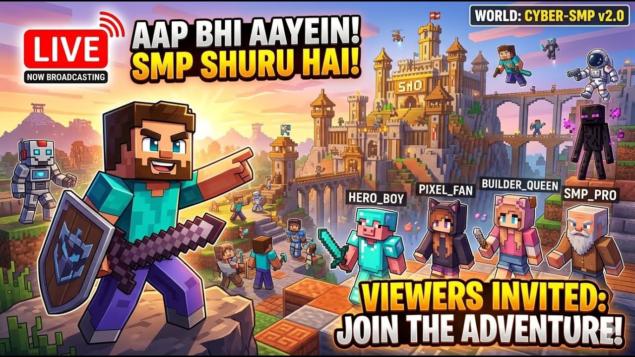 Minecraft hindi live playing with subscribers and giveaway - YouTube