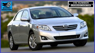 Toyota Corolla: VIN Number, Paint Code, Year & Tyre Information 2006 - 2012