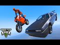 (GTA V Mods) MOTOS com Homem Aranha e Heróis | Desafio Saltos na Mega Rampa com MOTOS