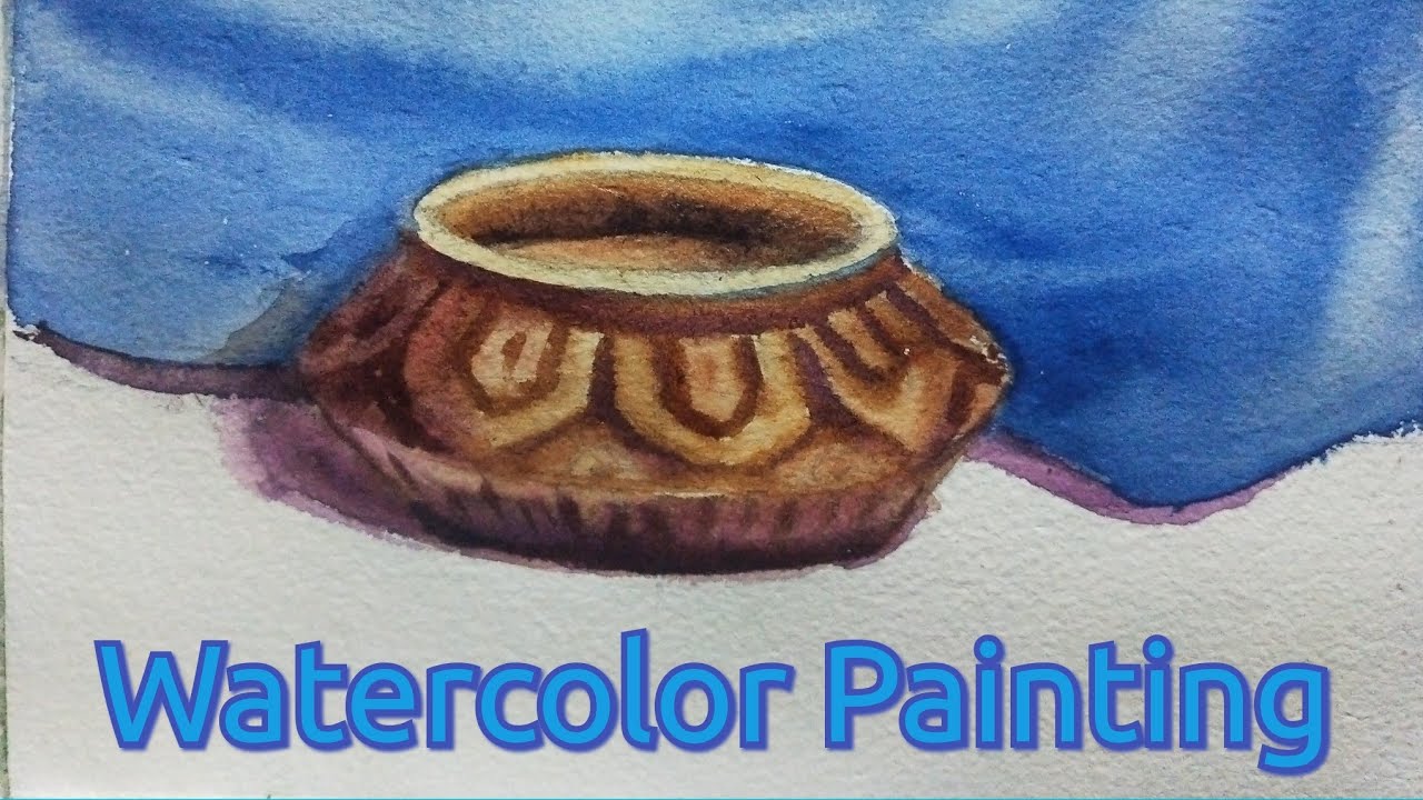 Ceramic Pot In Watercolor Watercolor painting of ceramic pot YouTube