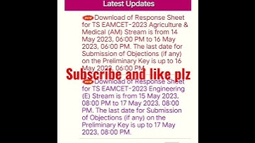TS EAMCET 2023 response sheet release date #shorts #tseamcet2023