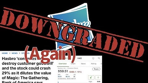 Hasbro Stock Downgraded By BofA AGAIN Due To It
