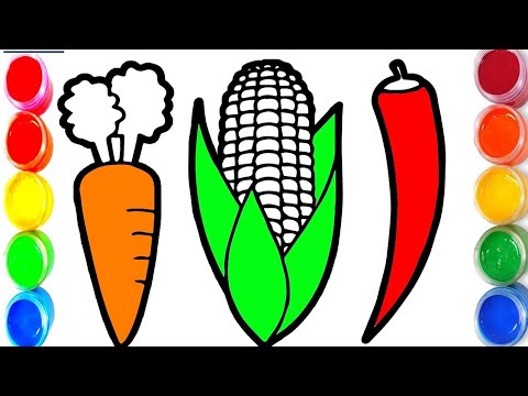 draw a picture of vegetables | нарисуй с овощами | ارسم صورة للخضروات| көкөністердің суретін салу
