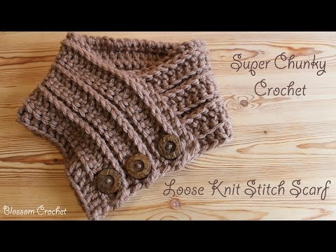 Super Chunky Crochet Easiest Fastest Knit Stitch Scarf