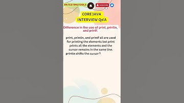 Core Java | Interview Q&A | Difference in the use of print, println, and printf?