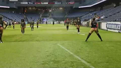 Dina Wojowski and Adrian Purnell Warmups  LFL Foot...