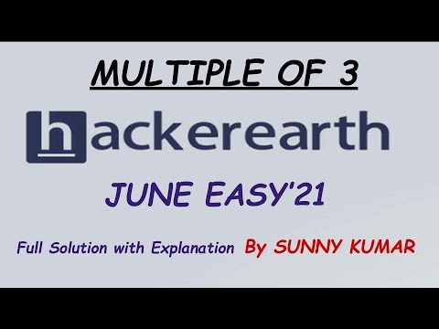 Multiple of 3 | Implementation | Brute Force | June Easy 2021