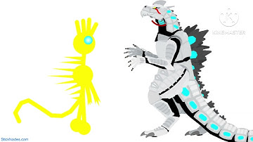 Jakezilla Real Life Day vs LordVerse Mechagodzilla Sticknodes Animation