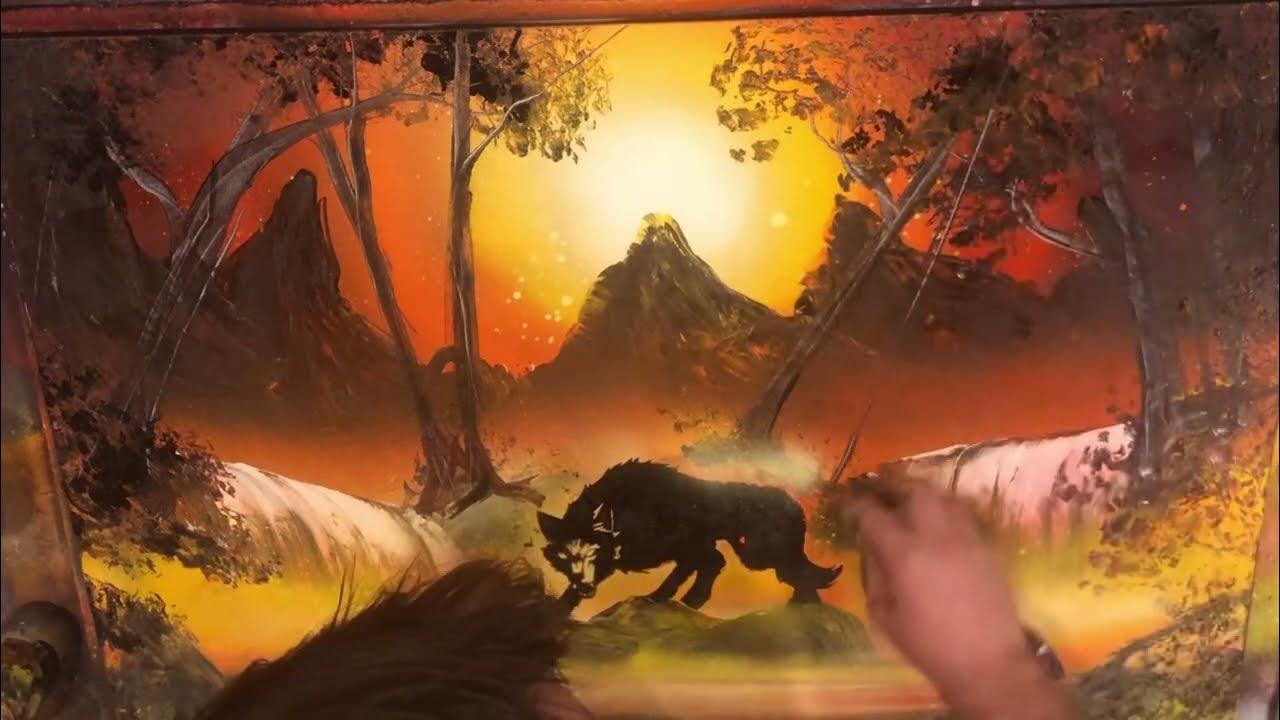 Burning Wolf Spray Paint Art by Nathan Salmon YouTube