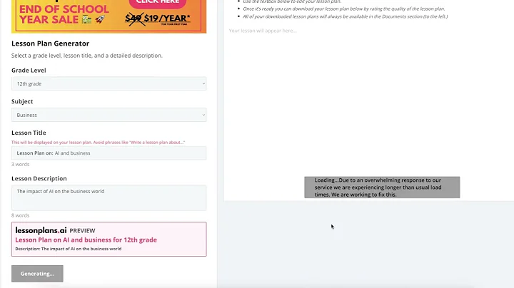 AI for Teachers: Creating Lesson Plans with LessonPlans.ai