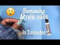 How to Remove acrylic nails at home | try out the 3 minute nail remover hack