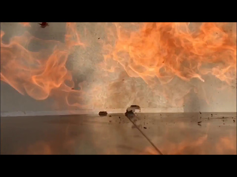 Alev Topu deneyi , Ağır çekim HD Slow motion HD 1000fps 2000fps 5000fps