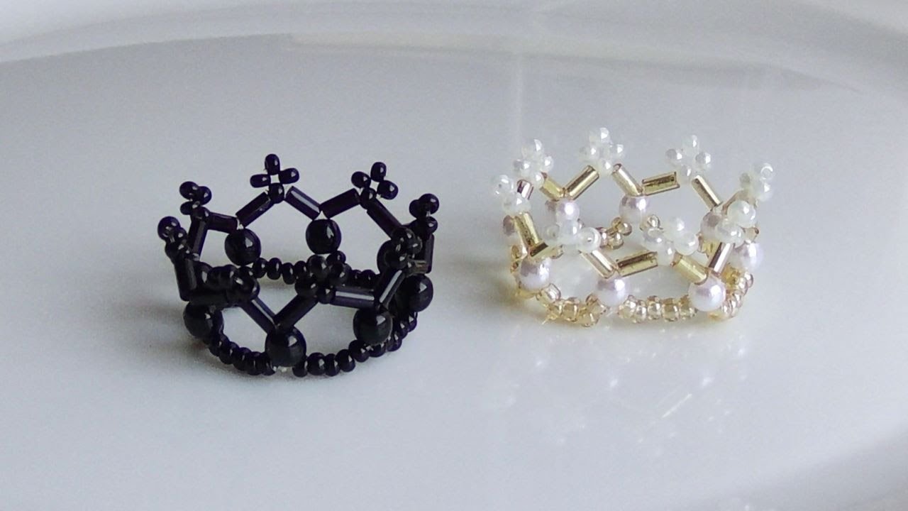 簡単♪シンプルな王冠リングの作り方 How to make a simple crown bead