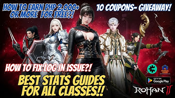 ROHAN 2 - ALL CLASSES BUILD GUIDE - HOW TO  EARN FOR FREE PHP 2,000+ OR MORE PEDE EARN TILL OCT 31?!