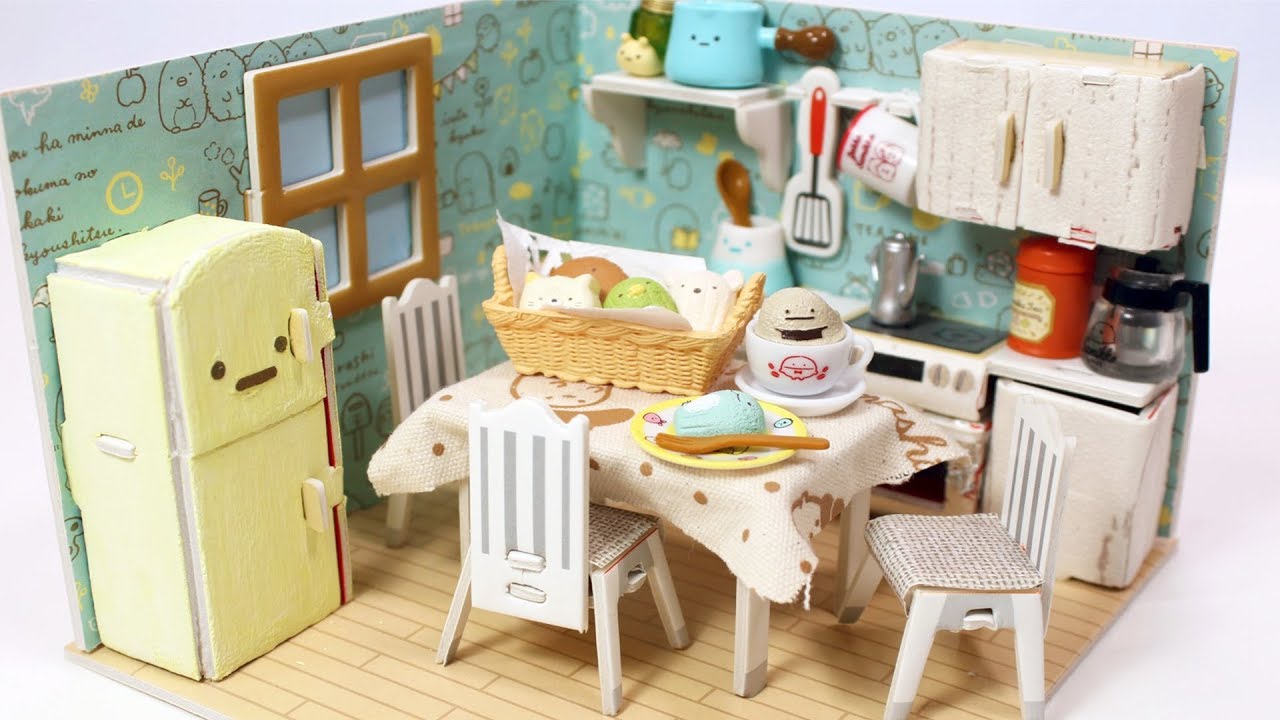 Diy Miniature Dollhouse 100均のドールハウスをすみっコぐらし風にリメイクしてみた ミニチュア Youtube