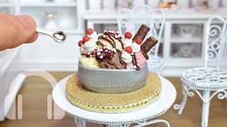 Mini ice cream sundae cake! mini food ASMR